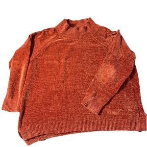 Cg.l.Cg Womens Sz 2X Rust Mock Turtleneck Neck Sweater Cozy Soft Cottagecore